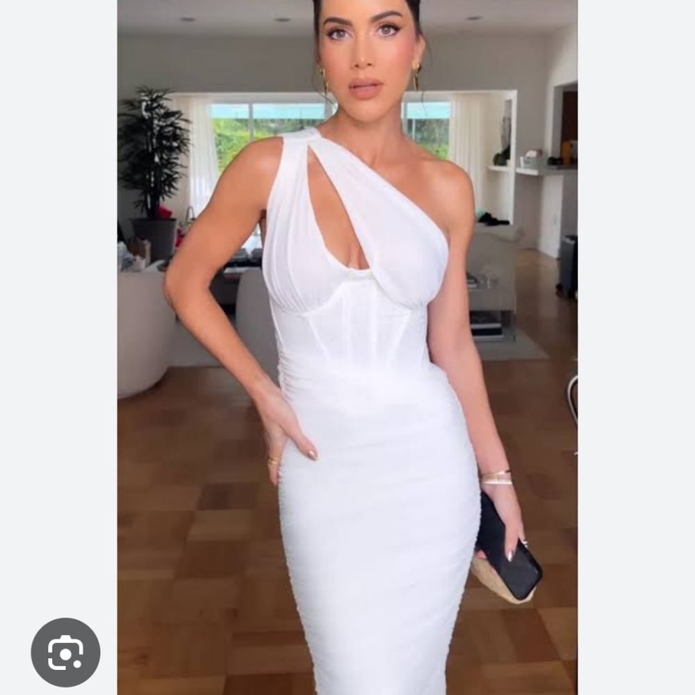 Valentina ivory asymmetrical corset dress